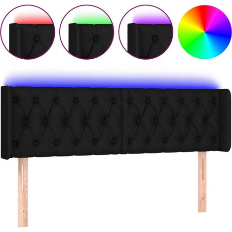 Maison Exclusive - LED Kopfteil Schwarz 163x16x78/88 cm Stoff