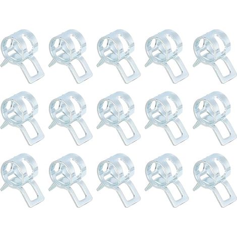 15Pcs Collier À Ressort Collier De Tuyau Bleu Blanc Zinc (1/5)