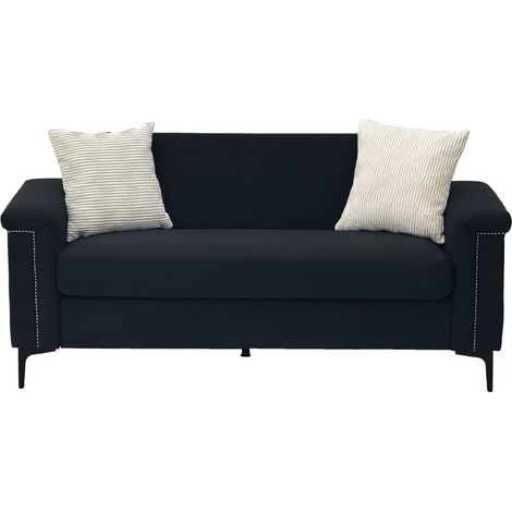 Canapé FX-P22EU-BK Nordic 2-place lin fin bois noir 137×70×62.50 cm ZIPSOFA (1/5)