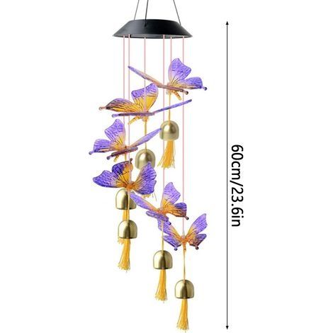 LED-Windspiel mit Glocke, wasserdichte Solarlampe gemäß IP65-Standard, ideale dekorative Gartenbeleuchtung. (1/4)