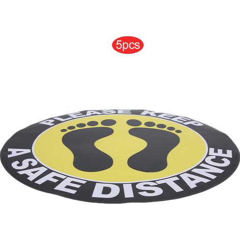 Lot de 5 autocollants de sol pour la signalisation de distance de sécurité (magasins, hôpitaux) - Référence : XG008 (1/5)