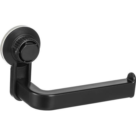 Porte-rouleau de Papier toilette - Accessoires de vêtements pour bébé de salle de bain - Installation par Embouts - Porte-essuie-tout à ventouse - 14,5 x 10 cm - Noir - ABS (1/5)