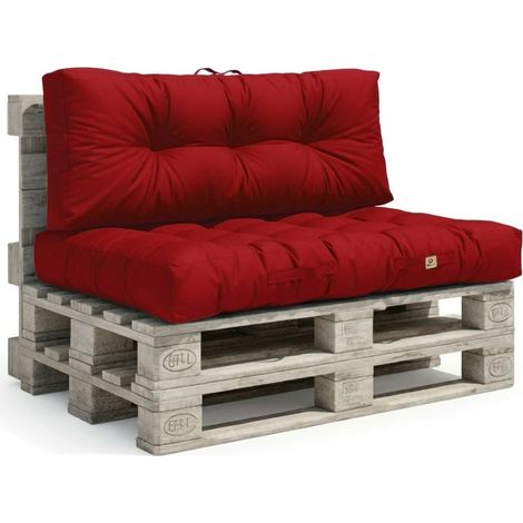Ensemble Coussins Palette 120x80 Rouge Piment - Imperméable & Épais 15cm
