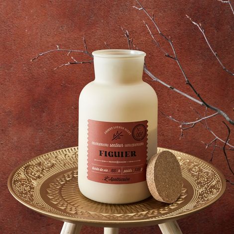 Bougie - HOME DECO FACTORY - Figue Désert - Parfumée - Beige et orange (1/5)