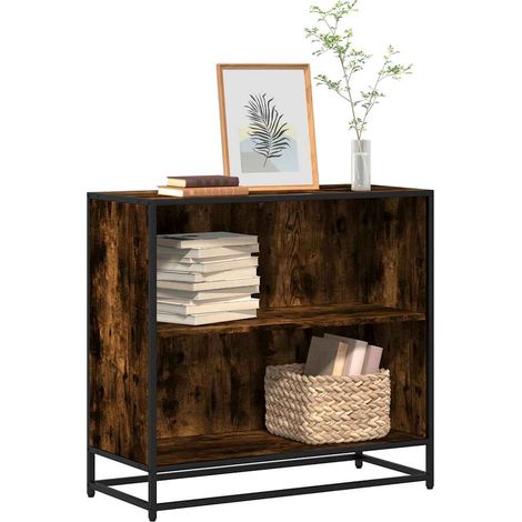 Estantería madera ingeniería color roble ahumado 80,5x35x76 cm