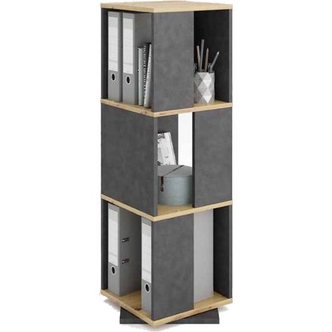 Étagère Pivotante "3 Compartiments" 108cm Marron (1/2)