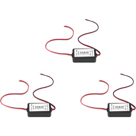 Relais redresseur 3X 12V pour caméra de recul de voiture, condensateur, filtre, connecteur pour objectif de caméra de recul, ballast anti-interférences (1/5)