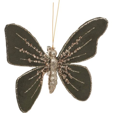 Sdn vel farfalla verde 14cm - Feeric lights & christmas