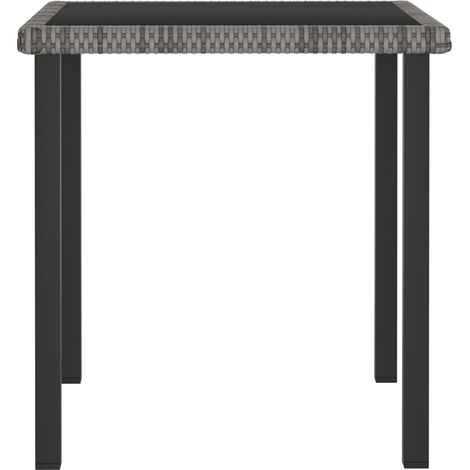 Table à dîner de jardin,Table d'extérieur Gris 70x70x73 cm Résine tressée CFW10498 (1/4)