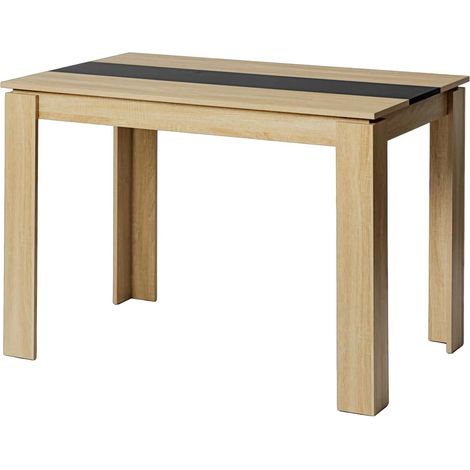 Table à Manger, Table de Cuisine en Bois, Style Scandinave, 4 Personnes, 110x70x75cm, Chêne et Noir (1/5)