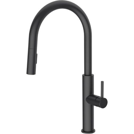 Swiss Aqua Technologies Mitigeur cuisine avec douchette extractible 2 jets, noir mat (SATBSD286C) (1/2)