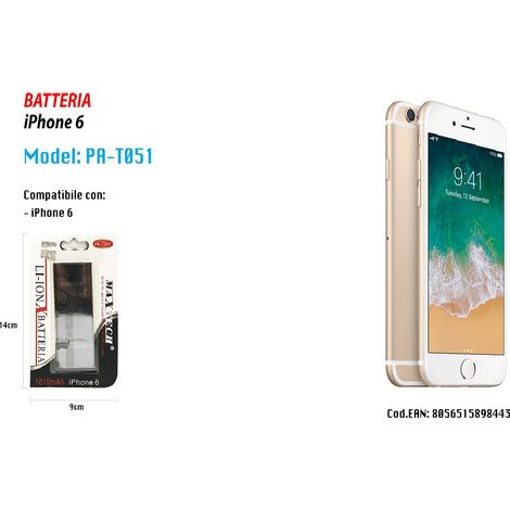 Trade Shop - IPHONE 6 ERSATZAKKU SMARTPHONE INTERNER LITHIUM MAXTECH 1810MAH PA-T051 -