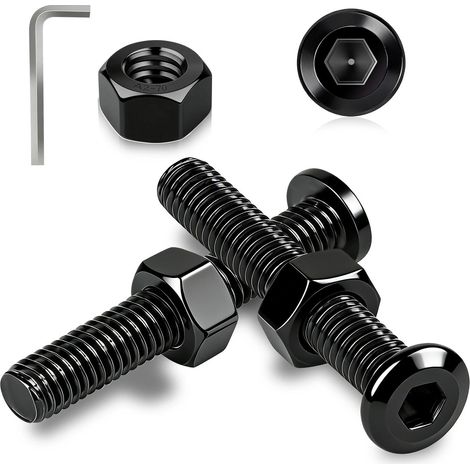 Vis à Tête Plate M5x40 mm, 25 Pièces Noires Vis et Boulon en Acier Inoxydable A2 V2A et Écrous Hexagonale Filetage Complet pour Réparation de Meubles (1/5)