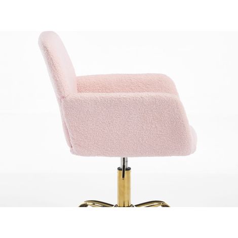 Sedia da ufficio HOMVRA in similpelle rosa chiaro, girevole e regolabile in altezza (1/5)