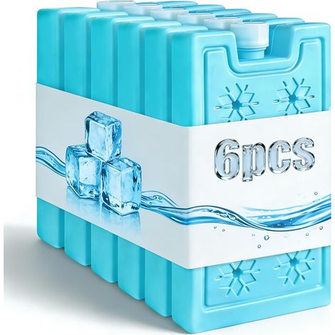 6pcs Pièces Bloc Glace pour Sac Isotherme,Blocs Réfrigérants Glacière, 260ml Pains de Glace Réutilisable Éléments de Refroidisseme,Voyage et Camping Aliments Réfrigérés, Boissons (1/5)