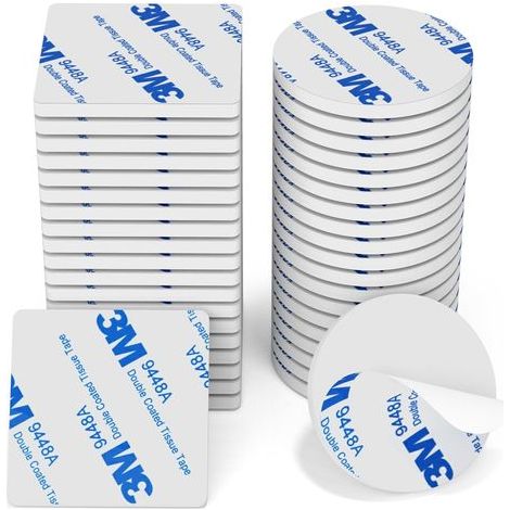 Extra starke, doppelseitige Schaumstoffklebepads, 40 Stück, wasserfeste 3M-Klebepads für Zuhause und Büro, quadratisch und rund, weiß