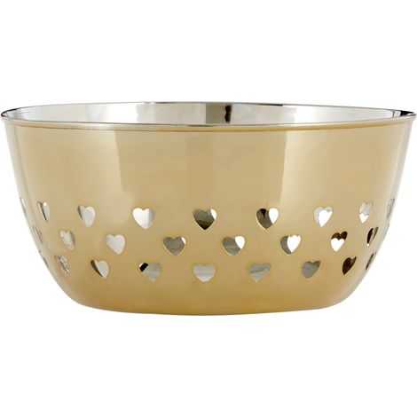 Premier Housewares Hearts Design Gold Bowl (1/2)