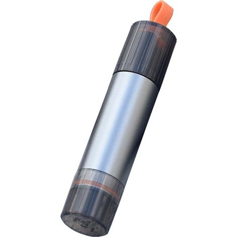 Un juego de dos martillos de seguridad para automóviles, un cortador de cinturones de seguridad 2 en 1, un rompeventanas y una herramienta portátil (de color gris plateado). (1/4)