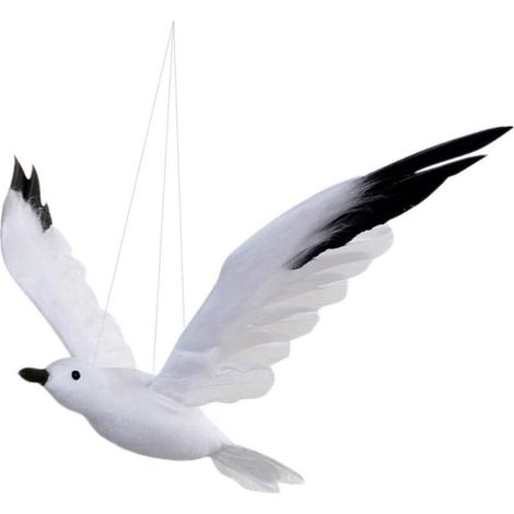 Statue d'oiseau artificielle en mousse à suspendre en forme de mouette volante pour décoration de fête de mariage sur la plage (1/4)