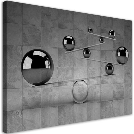 Quadro su tela, Palline 3d d'argento - 60x40 (1/5)