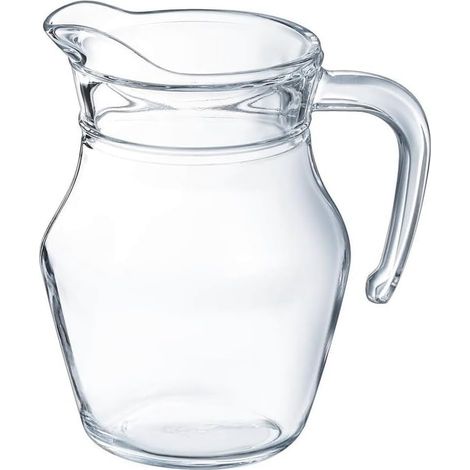 - Mini Pichet d'Eau avec Poignée - Carafe en Verre avec Bec Verseur - Pichet à Thé Glacé - Cruche en Verre - 500 mL