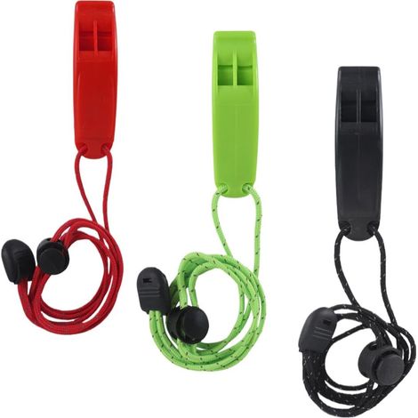 Sifflet d'urgence flottant 3 pièces, extra résistant avec cordon, idéal pour la navigation, la natation, la survie aquatique et la randonnée (1/5)