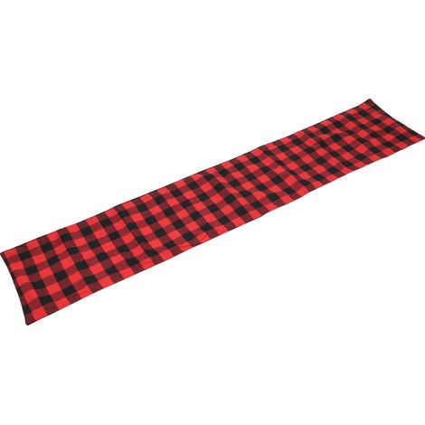Nappe à carreaux anti-poussière, tissu décoratif fait main, rouge et noir.