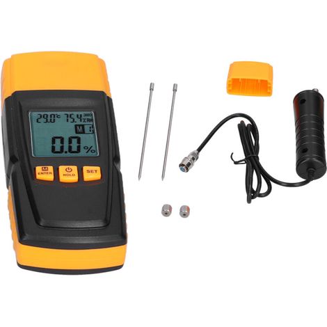 Testeur D’humidité Du Bois À Aiguilles 4 Niveaux Avec Mesure De Température Multifonctionnelle Pour Charpentiers Et Menuisiers (1/4)