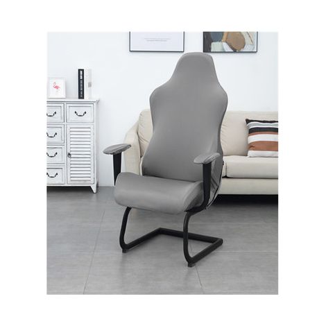 Housses de Chaise de Gaming,Housses de Chaise de Jeu Extensible 1 pièces,Housse de Chaise de Bureau avec Accoudoirs/Dossier de Chaise,Housse de Fauteuil Rotatif,Pas de Chaise,Light Gray (1/5)