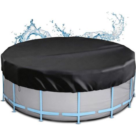 bâche Protection pour Piscine Ronde. Couverture de d'hiver Bâche Ronde l'été et l'hiver en 210D Oxford. Résistante aux UV Déchirures. Ø 244 cm 24424420CM - (1/5)