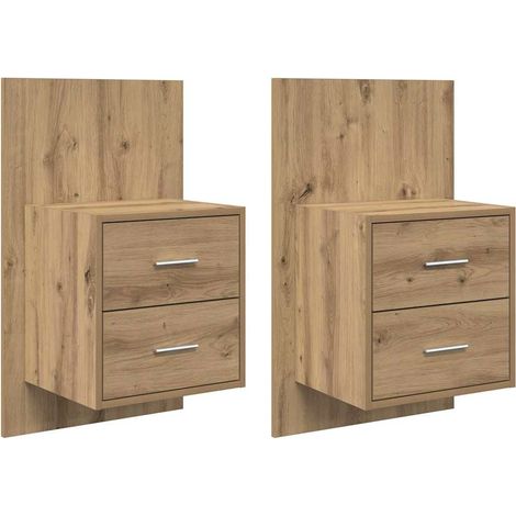 Maison Exclusive - Mobiletto da comodino a parete 2 pcs Rovere artigianale