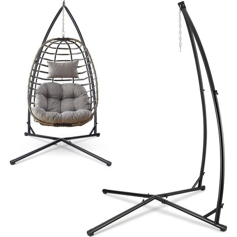 Hängesessel Gestell Metall 150kg belastbar, werkzeuglos montierbar, für Innen & Außen (1/5)