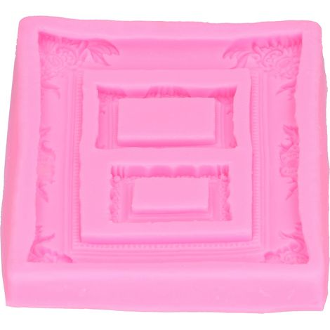 Moule en silicone rose pour cadre photo rétro, outil de décoration de gâteau fondant, moule à chocolat et pâte à modeler
