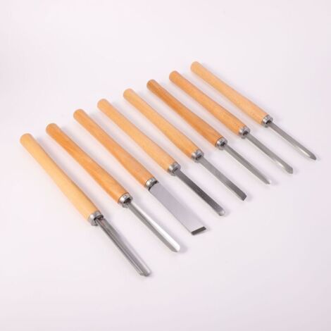 Jeux de 8 gouges pour menuiserie – Jeu d’outils de tournage bois – Lames de tournage pour bois dur, haute précision, acier au carbone trempé (1/5)