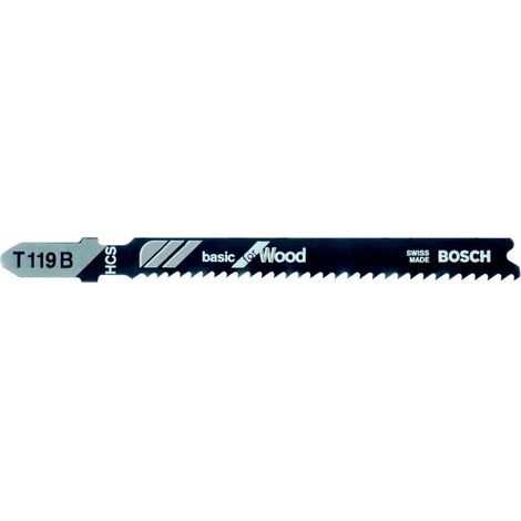 Bosch Professional 3 x Lame per seghetto alternativo T 119 B Basic for Wood (per Legno tenero, straight cut, accessorio Seghetto alternativo)