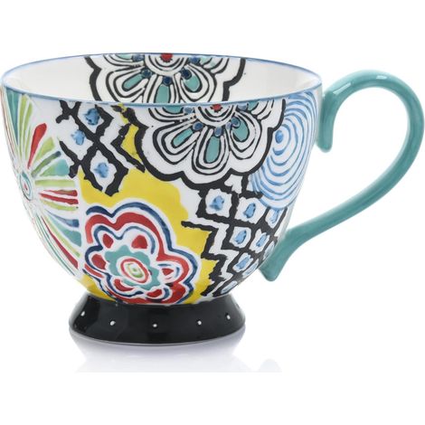 Blumenbecher 350 ml Steinzeug Türkisgelb Floristenladen (1/4)
