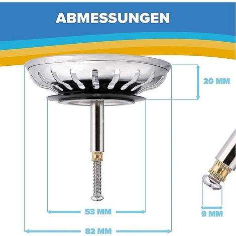 (82 mm) Kompatibel mit Blanco Ersatz-Abflussgarnitur für Küchenspülen und Abflusssieb. (1/5)