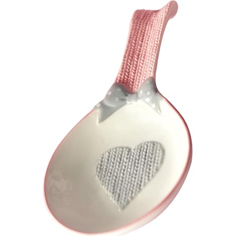 Repose-Cuillère en Céramique Rose Support Porte-Cuillère Délicat Cuisine Accessoire Ménager Décoratif Stable et Facile à Nettoyer pour Table à Dîner Fournitures la Cuisine (1/5)