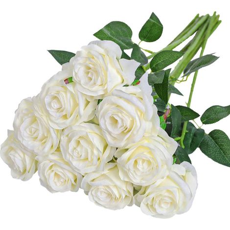 12 Pièces Fleurs Artificielles Deco Mariage 51 7 cm Feuilles et Tiges Réglables,pour Mariage Douche Nuptiale Décorations de Jardin à la Maison (1/5)