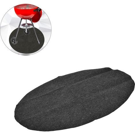 Tapis de sol rond ignifuge pour barbecue, 68x68 cm, anti-huile et résistant aux flammes (1/5)