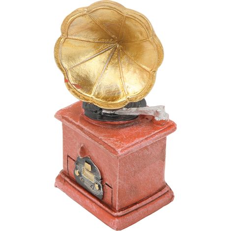 Puppenhaus-Mini-Grammophon, exquisites, realistisches Miniatur-Grammophonmodell aus Kunstharz für Puppenhäuser im Maßstab 1:12 (1/5)