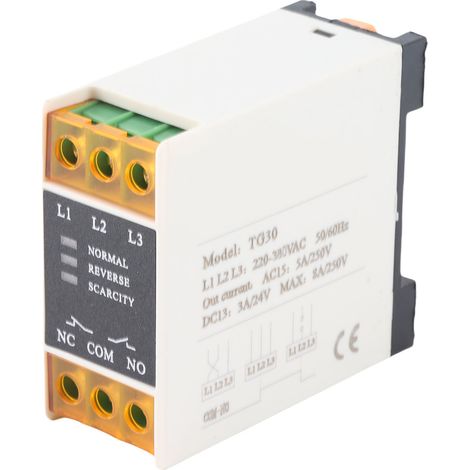 Relé secuencial trifásico TG30 para protección contra fallas y pérdidas de fase, 220-380 V CA (1/5)