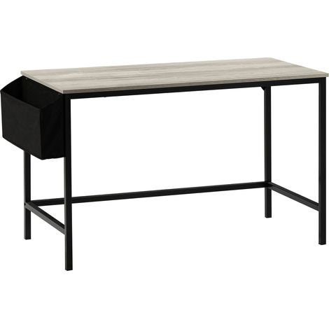Brooklyn Large Computer Desk PC Laptop Table With Storage Basket Storage Home Office Study, Grey (1/5)