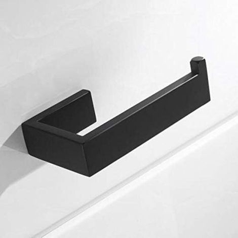 Portarrollos de papel higiénico perforado, de acero inoxidable 304, para montaje en pared, color negro. (1/5)