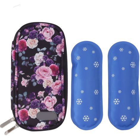 Sac isotherme pour insuline, pochette de transport et de rangement réfrigérée avec fermeture éclair, pour une utilisation intérieure et extérieure (type 5). (1/5)