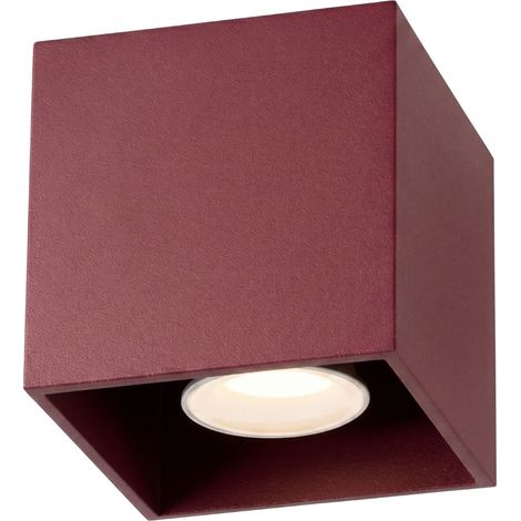 Deckenleuchten Quad burgund 1xGU10 10cm Aluminium Sollux (1/5)
