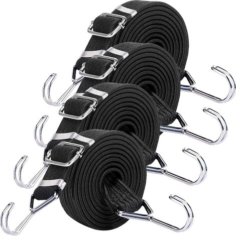 Stück Bungee-Seile mit Haken, 3 m elastische Spanner mit Haken mit Haken, Fahrrad, Autotransport, Rallye-Werkzeug (1/5)