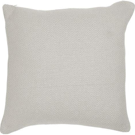 Housse de coussin carré en coton décoré "Essential" - Gris - 40 x 40 cm - Livraison gratuite (1/2)
