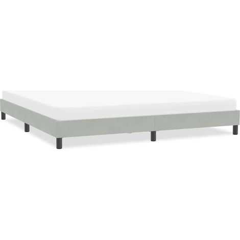 Bettgestell ohne Matratze Hellgrau 200x210 cm Samt