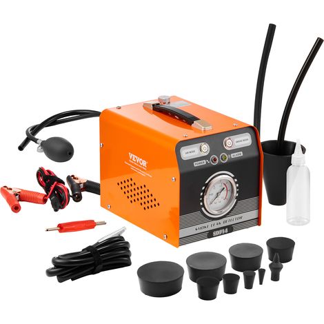VEVOR Macchina rilevatore perdite di fumo per auto, Rilevatore di perdite di fumo 8L/min, Modalita aria e modalita fumo, Rilevatore di perdite con manometro pompe ad aria, Tester diagnostico auto